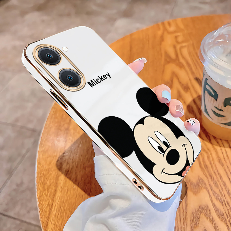 Xiaomi Redmi A7 Pro A5 Vỏ Chuột Mickey Dễ Thương Sang Trọng Viền Vuông Mạ Mặt Sau TPU Mềm