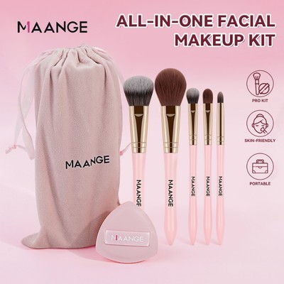 MAANGE 5 Bộ cọ trang điểm Bộ cọ phấn má hồng cao cấp Bộ cọ phấn mắt và túi trang điểm 52184