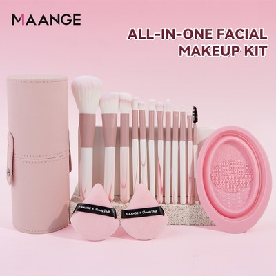 Bộ cọ trang điểm đá cẩm thạch MAANGE cọ đánh phấn nền phấn mắt má hồng kèm túi đựng cọ trang điểm cao cấp 51199