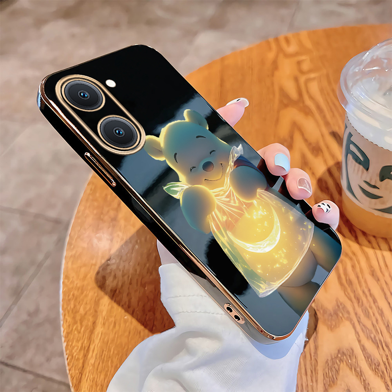 Ốp lưng Xiaomi Redmi A7 Pro A5 Winnie The Pooh Vỏ bóng mạ màu kẹo linh hoạt