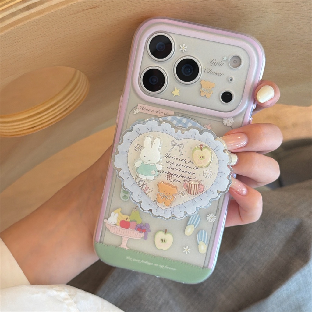 Ốp điện thoại iphone 17 Pro Max 16 Pro Max 15 Pro Max 2 trong 1 Fruit Kitten Rice
