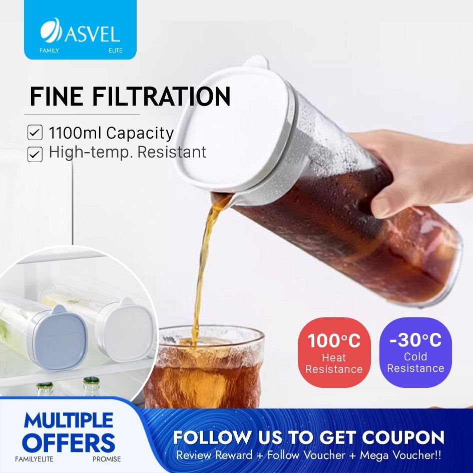 Bình Nước Asvel Nhật Bản (1.1L) Bình Không Khí Chịu Nhiệt Ấm Trà Bình