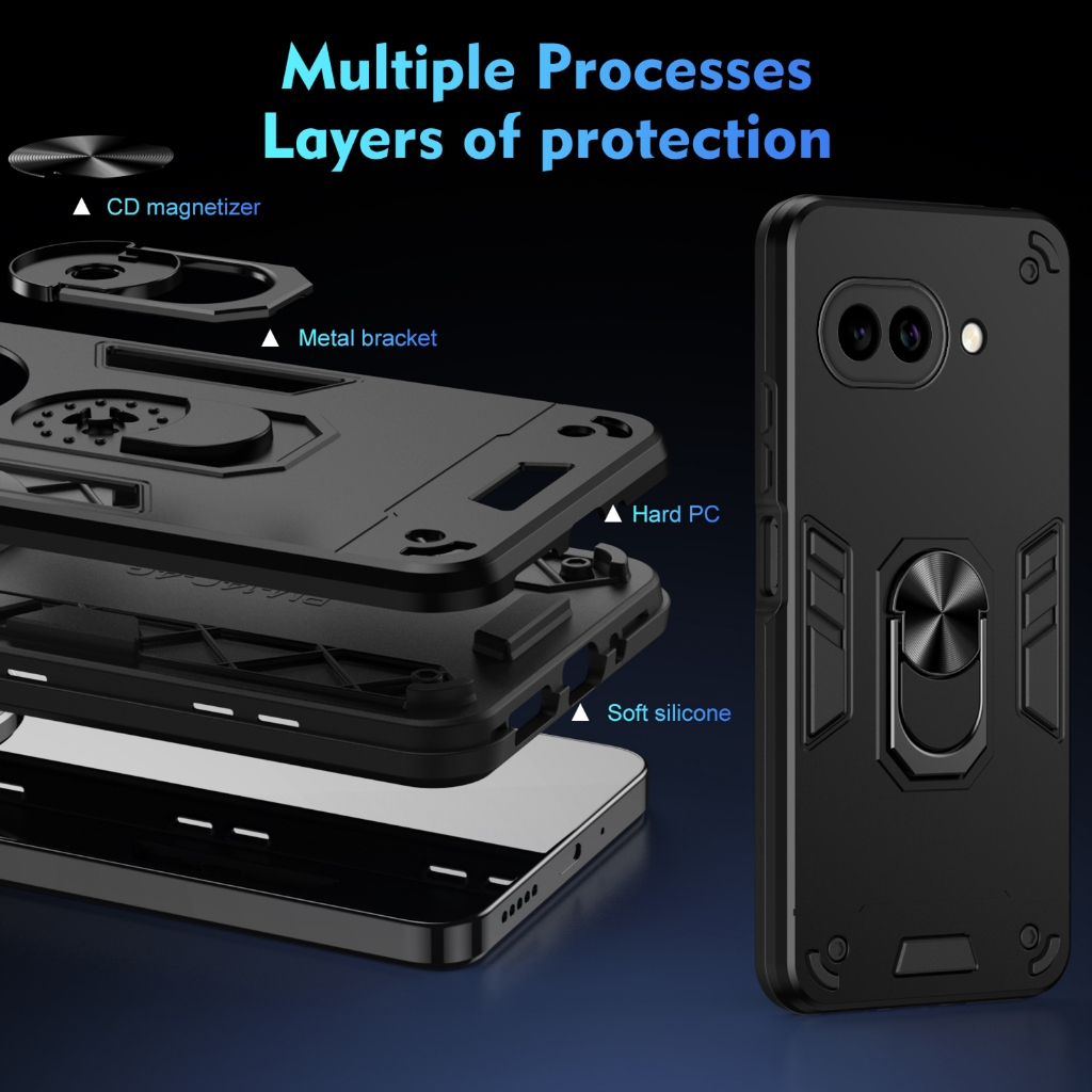 Ốp Lưng Cho Google Pixel 9a 5G Pixel9a GXQ96 GTF7P G3Y12 Ốp Điện Thoại Ô Tô Từ Tính Giá Đỡ Vòng Giáp