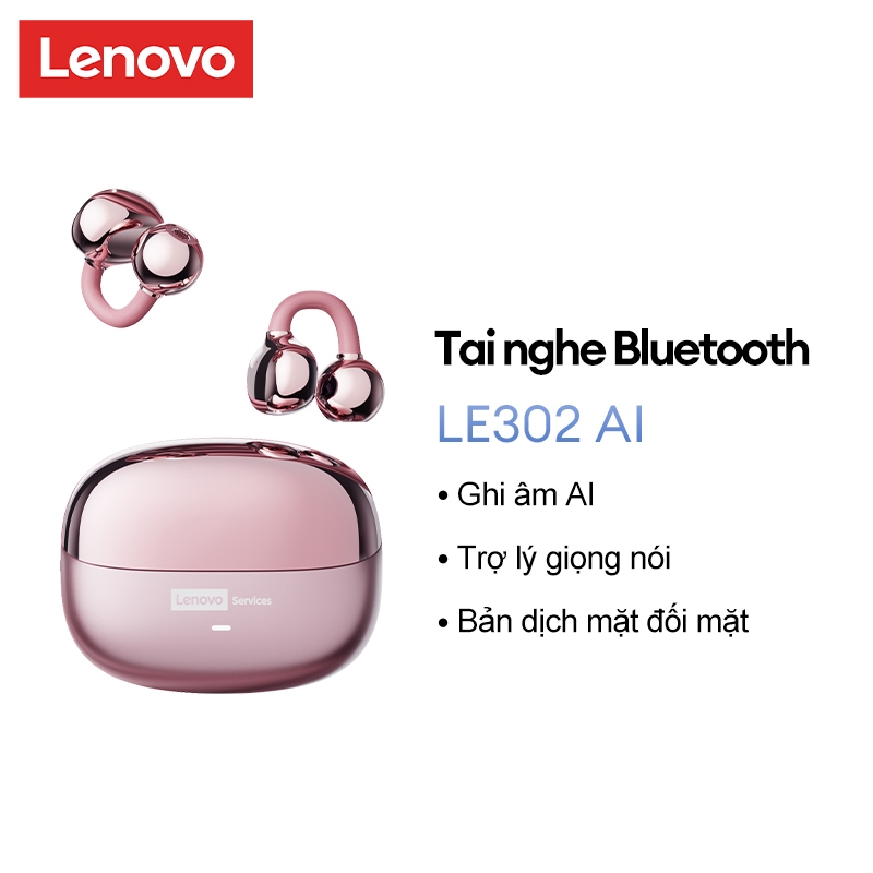 Tai nghe Bluetooth Lenovo LE302 AI Chất lượng âm thanh HIFI Dịch thời gian thực Đa ngôn ngữ Đi kèm với Trợ lý giọng nói Bluetooth 6.0 | BigBuy360 - bigbuy360.vn