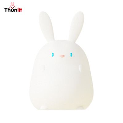 Thunlit Thỏ Đèn Ngủ Silicon Dễ Thương USB Sạc 2 Sáng Có Thể Điều Chỉnh Độ Sáng Trẻ Em Pat Ngủ Thỏ Đèn Quà Tặng Ý Tưởng