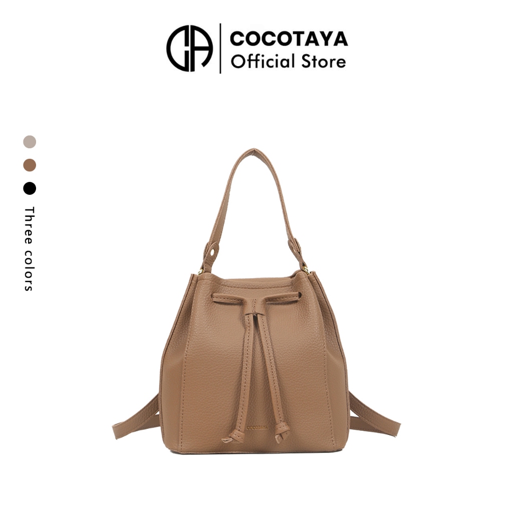 COCOTAYA Túi xô da pu bề mặt mềm có thể di động có thể là một vai có thể là ba lô đa năng phù hợp ba màu tùy chọn Bầu không khí đơn giản | BigBuy360 - bigbuy360.vn
