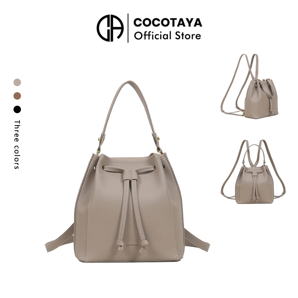 COCOTAYA Túi xô da pu bề mặt mềm có thể di động có thể là một vai có thể là ba lô đa năng phù hợp ba màu tùy chọn Bầu không khí đơn giản | BigBuy360 - bigbuy360.vn