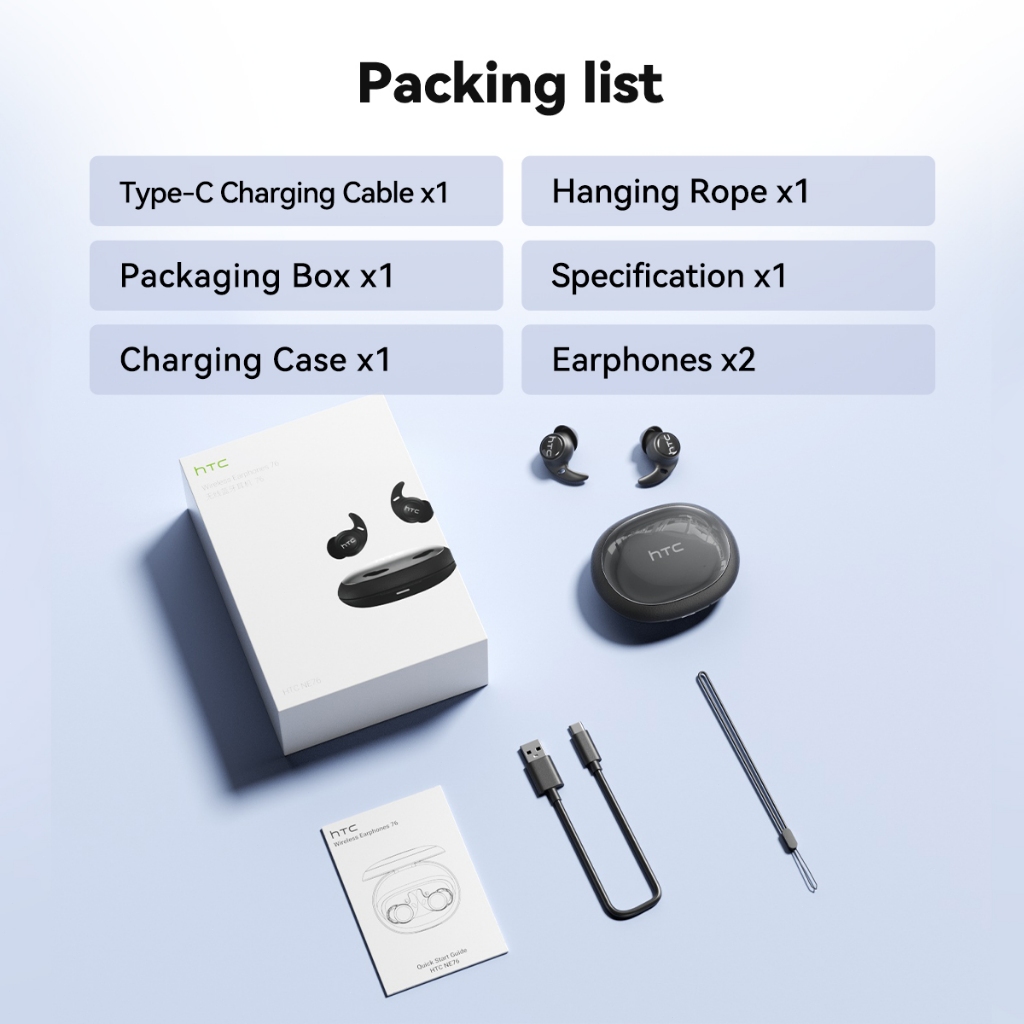 Tai nghe nhét tai dịch thuật AI HTC NE76 Dịch thời gian thực Tai nghe Bluetooth dành cho doanh nhân Bluetooth 6.0 Chất lượng âm thanh HiFi IPX5 Tai nghe không dây chống nước Bảo hành 1 năm | BigBuy360 - bigbuy360.vn