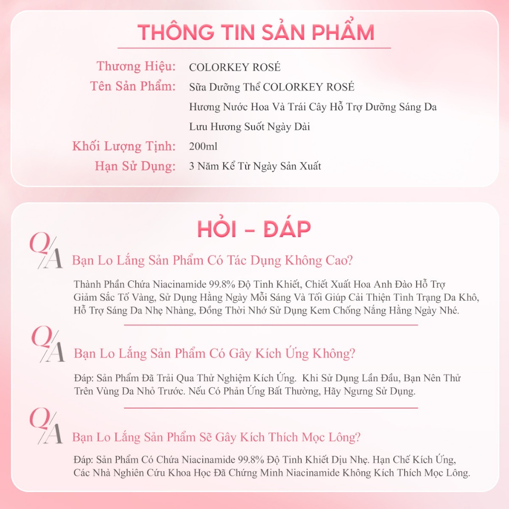[Võ Hà Linh x Colorkey] COMBO 2 Sữa Dưỡng Thể Body Lotion COLORKEY ROSÉ Hỗ Trợ Dưỡng Sáng Và Cấp Ẩm, Hương Ngọt Ngào 200g/chai X 2 | BigBuy360 - bigbuy360.vn