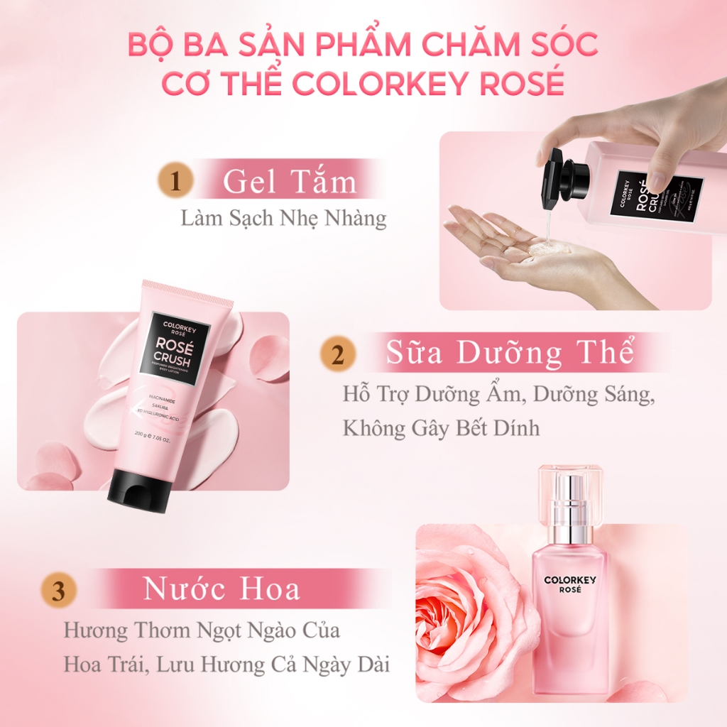 [Võ Hà Linh x Colorkey] COMBO 2 Sữa Dưỡng Thể Body Lotion COLORKEY ROSÉ Hỗ Trợ Dưỡng Sáng Và Cấp Ẩm, Hương Ngọt Ngào 200g/chai X 2 | BigBuy360 - bigbuy360.vn