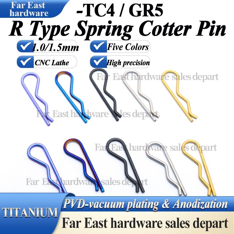 6AL / 4V Titan R-Type Lò Xo Cotter Pin 1mm 1.5mm Hình Sóng Chia Kẹp Cho Xe Máy Xe Đạp Thích Hợp Cho 