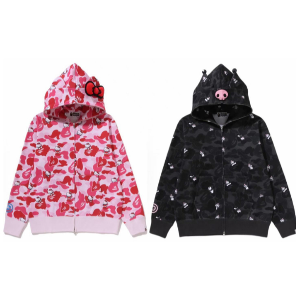 Mới BAPE Áo khoác trùm đầu Nam và nữ Bông Ngụy trang Cotton 0819