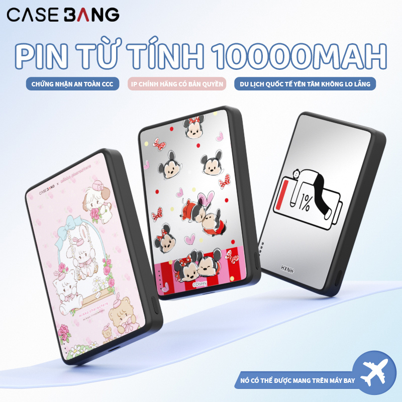Power Bank di động, CASEBANG, 10000mAh, Ultra Slim, có pin từ tính, Tương thích với iPhone 12-17, ho