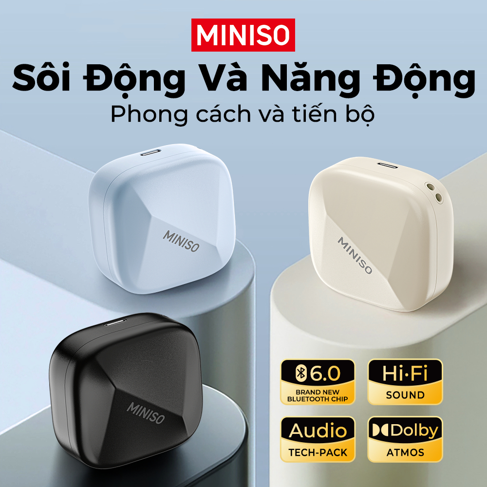 MINISO MS119 Tai nghe Bluetooth không dây HIFI có micrô kép, khử tiếng ồn AI & dịch thông minh | BigBuy360 - bigbuy360.vn
