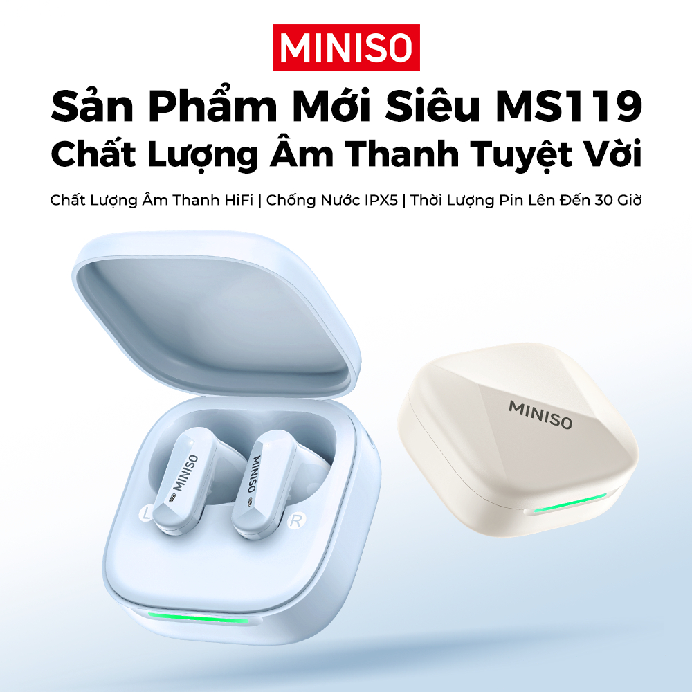MINISO MS119 Tai nghe Bluetooth không dây HIFI có micrô kép, khử tiếng ồn AI & dịch thông minh | BigBuy360 - bigbuy360.vn
