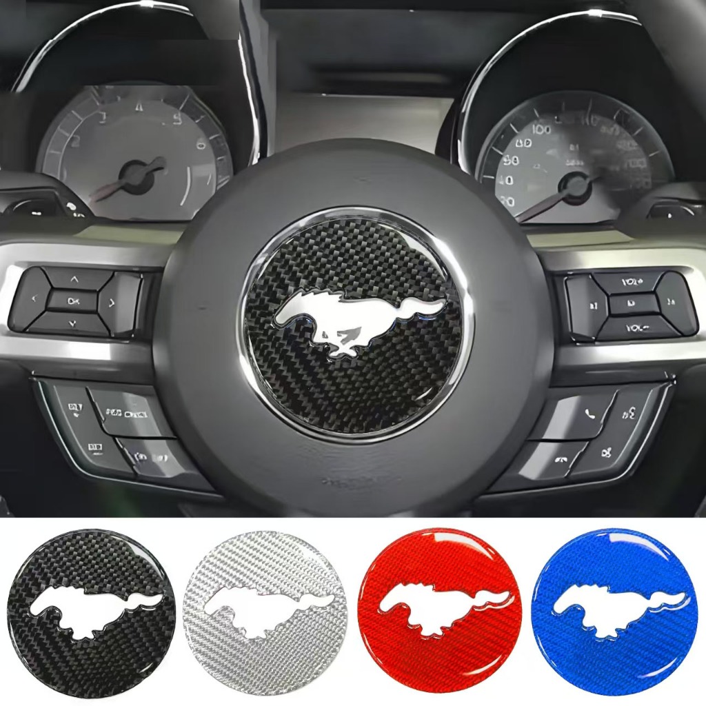 1 X Sợi Carbon Mustang Ford Logo Xe Hơi Miếng Dán Huy Hiệu Decal Sợi Mustang Ford Biểu Tượng Miếng D