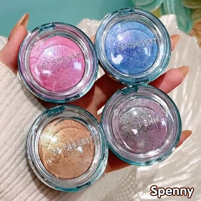 [Hàng mới về nặng nề] Bảng phấn mắt đơn sắc Spenny / Spenny Phấn mắt lấp lánh Màu xanh mờ Độ bóng ca