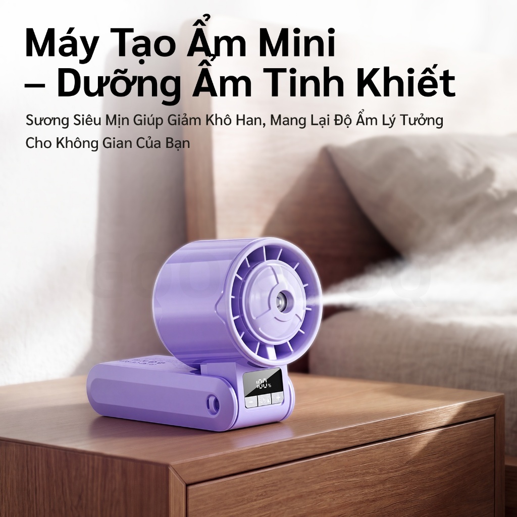 GOOJODOQ GFS023 Tốc Độ Cao ​​Quạt có chức năng phun tạo độ ẩm, 3600mAh, 100° Điều chỉnh đầu quạt, luồng không khí mạnh mẽ 8,6m / s | BigBuy360 - bigbuy360.vn