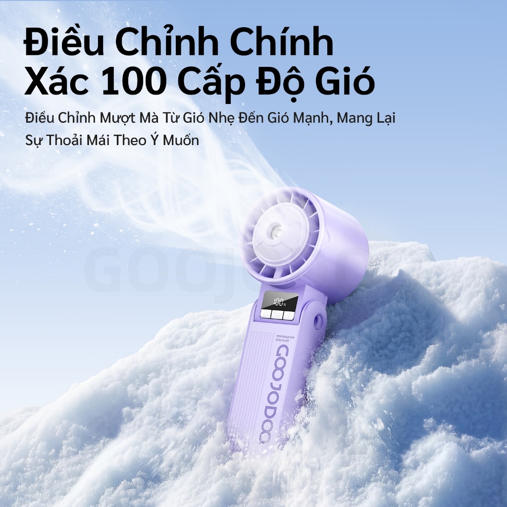 GOOJODOQ GFS023 Tốc Độ Cao ​​Quạt có chức năng phun tạo độ ẩm, 3600mAh, 100° Điều chỉnh đầu quạt, luồng không khí mạnh mẽ 8,6m / s | BigBuy360 - bigbuy360.vn