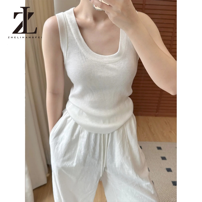 ZHELIHANGFEI Áo dệt kim mỏng cổ chữ U cổ chữ U dành cho nữ mùa hè 2026 | BigBuy360 - bigbuy360.vn
