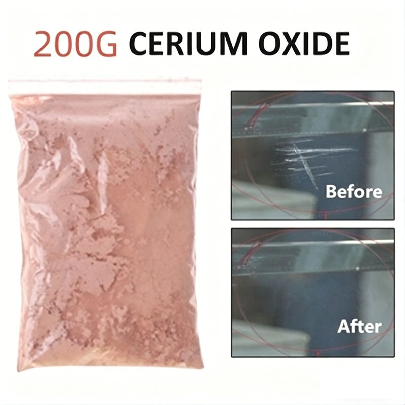 200g Bột đánh bóng thủy tinh Cerium Oxide cho ô tô Windows Mirror Scratch Remover Red