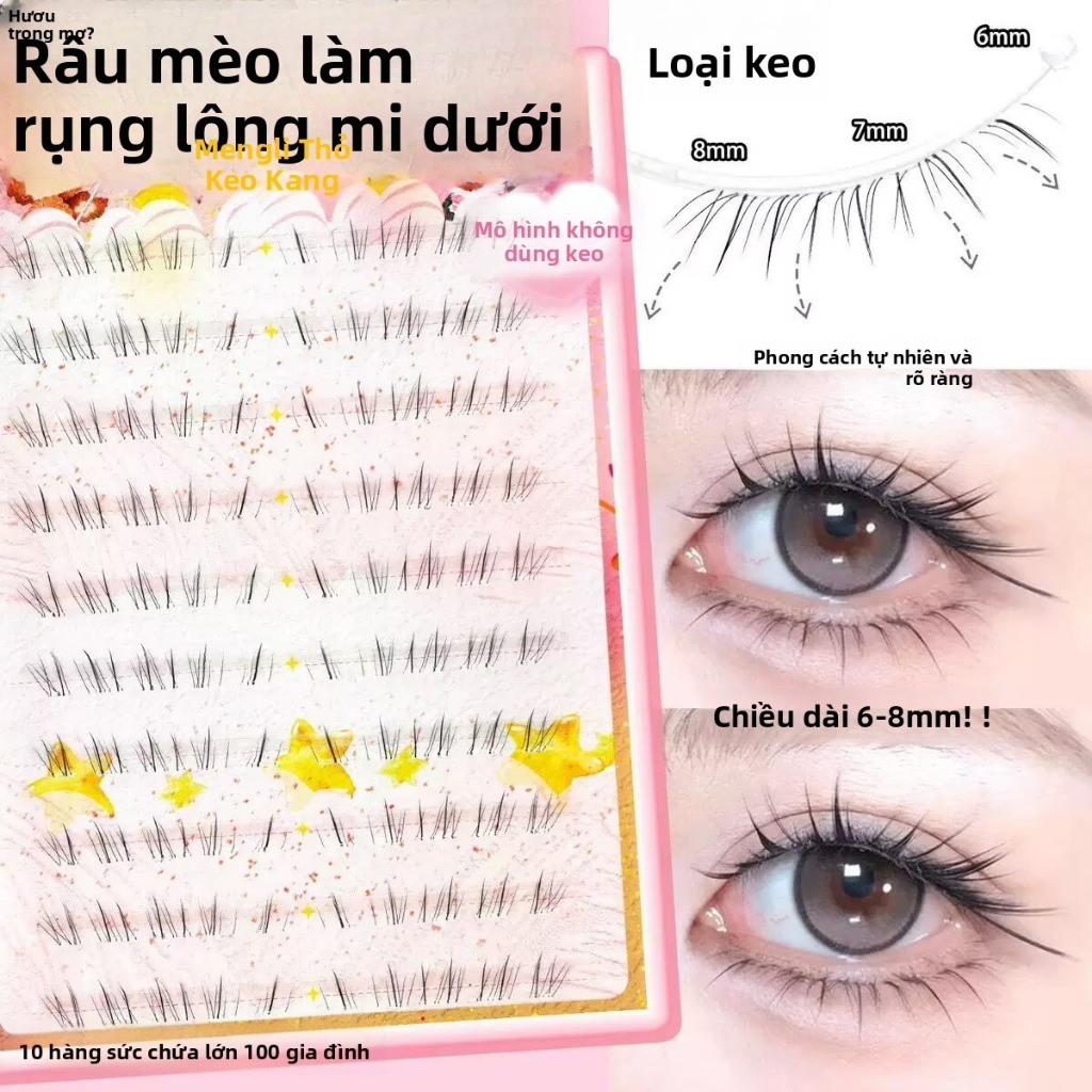 Lông mi dưới tự nhiên 10 hàng MD40 Lông mi đa lớp