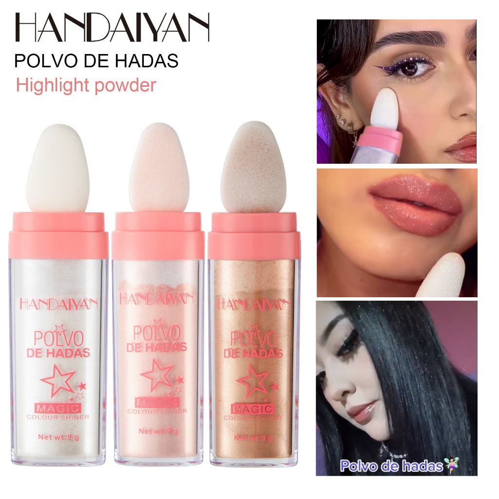 Polvo De Hadas Shimmer Highlight Powder Face & Body Brightening Glitter Makeup 9g