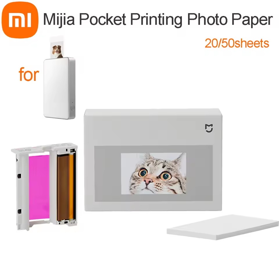 Xiaomi Mijia Pocket Photo Printer Pro Photo Paper 20 / 50 tờ hoặc 50 tờ Giấy ảnh tự dính Bộ thăng ho