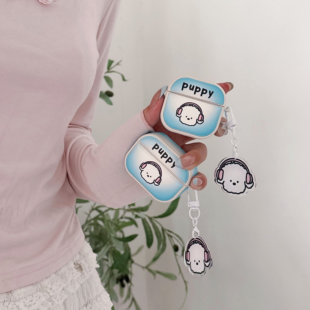 Túi trống Âm nhạc Puppy Vỏ bảo vệ tai nghe Thích hợp cho Apple AirPods 4 / 3 / 2 / 1 / pro / pro 2 /