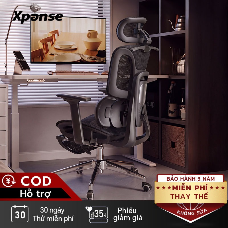 Xpanse H904 ghế công thái học-Hệ thống hỗ trợ thắt lưng động ba vùng, tay vịn 6D sinh học | ghế văn phòng | ghế làm việc | BigBuy360 - bigbuy360.vn