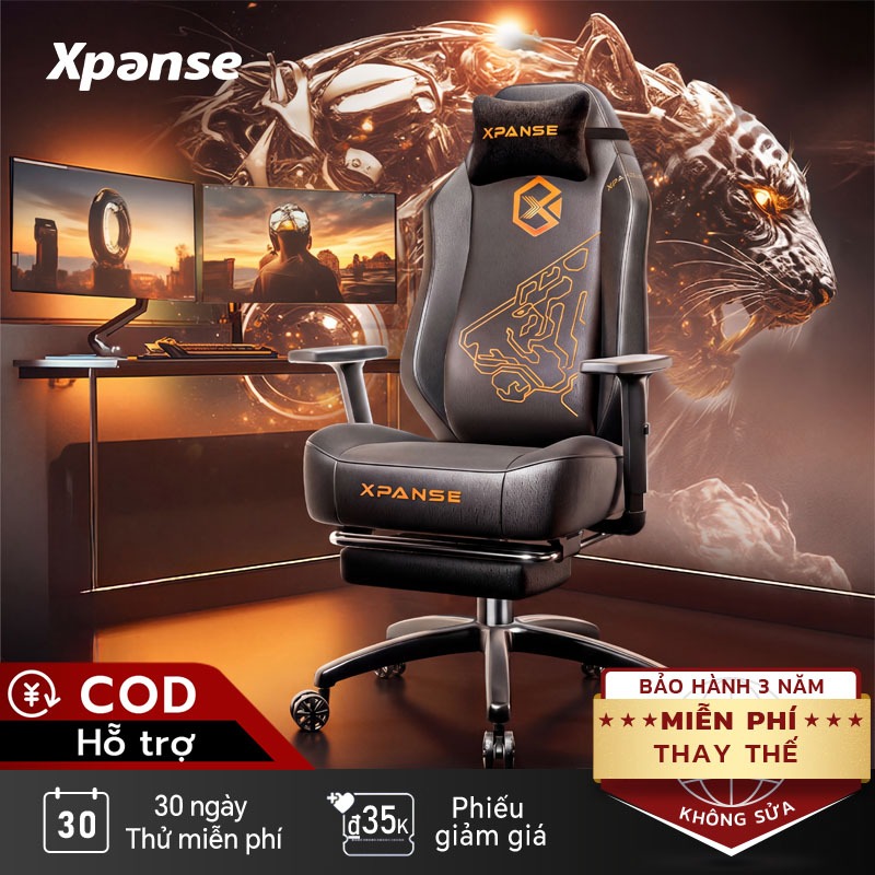 Ghế game gaming Xpanse X7 Da siêu bền, chống trầy xước và bám bẩn | ghế công thái học | ghế ngủ văn phòng | 30 Ngày Thử | BigBuy360 - bigbuy360.vn