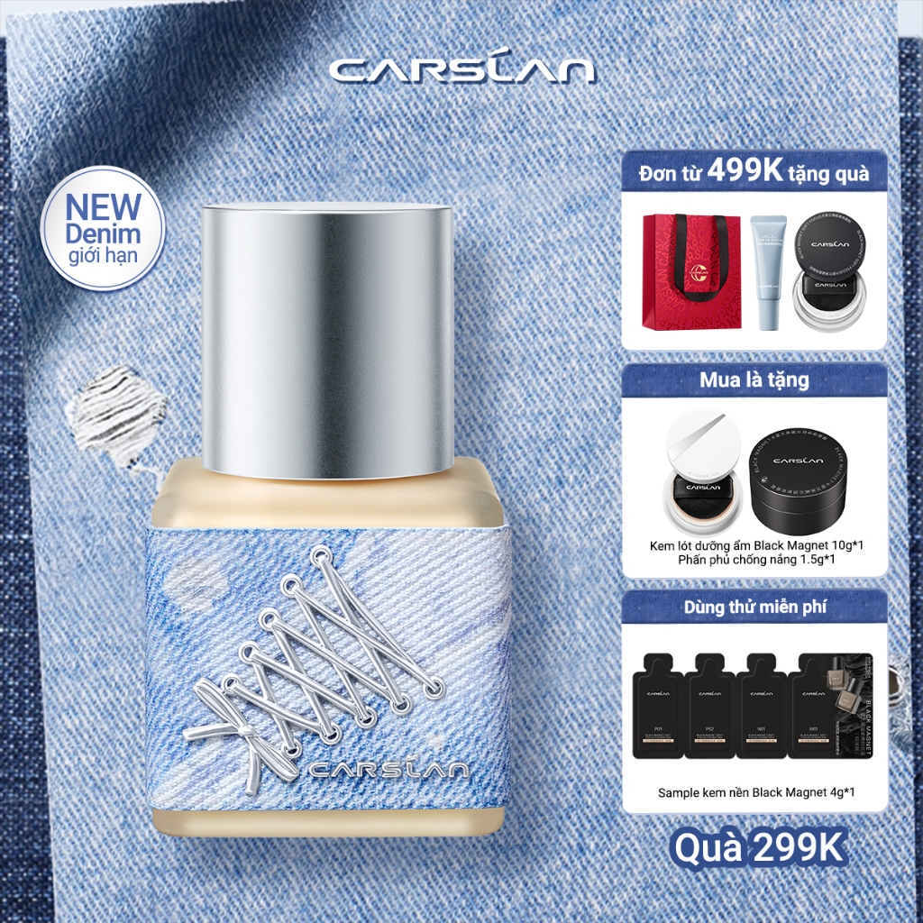 Kem nền Carslan Black Magnet Kháng nước mồ hôi Như da trần Bám nền Bền màu suốt 24H 30g