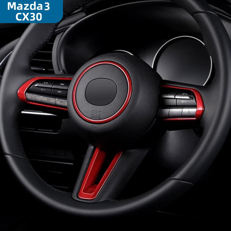 Mazda 3 2020-2026 Thích Hợp Cho 20-26 Mazda 3 Vô Lăng Trang Trí Vòng Sửa Đổi Miếng Nút Miếng Dán Cho