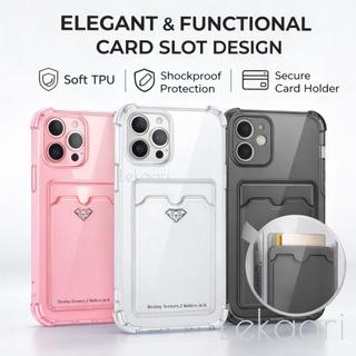 Ốp Ví Đơn Giản Cho iPhone 17 17e air 16 15 14 13 12 11 X XS XR 7 6 6s se 2020 2022 Pro Plus Max Mini Khe Cắm Thẻ Silicon Túi Bảo Vệ