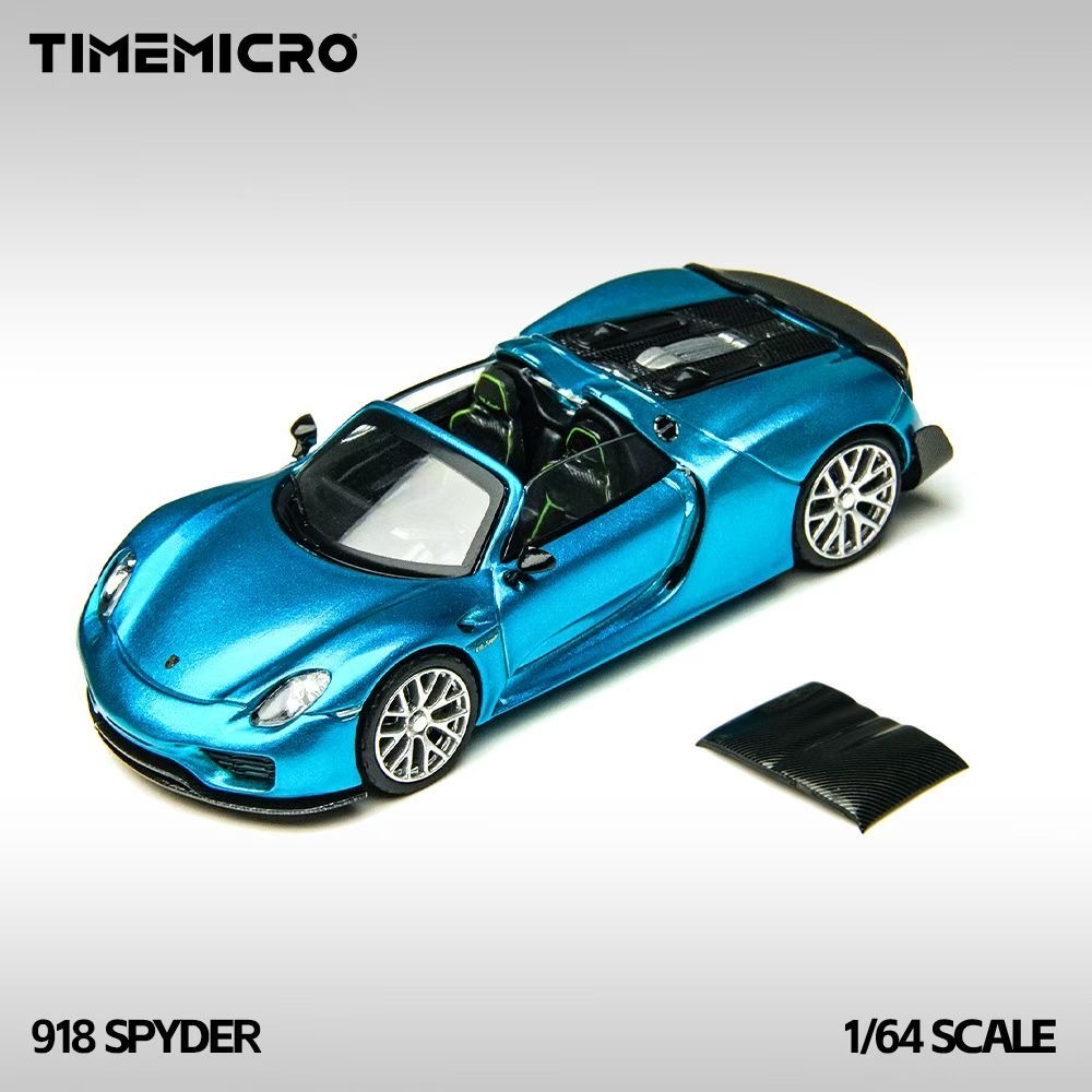 TIME MICRO TM 1: 64 Porsche 918 Spyder Mô Phỏng Hợp Kim Xe Mô Hình Mạ Điện Màu Xanh Bộ Sưu Tập Đồ Tr
