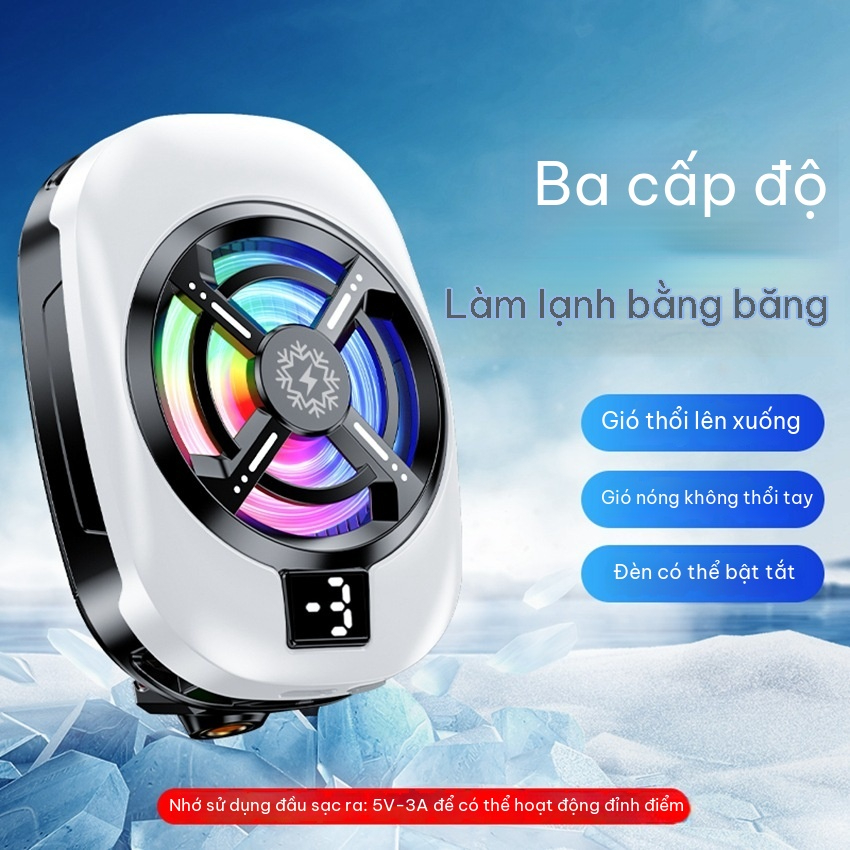 Tản nhiệt làm lạnh bán dẫn nhẹ mỏng|Làm lạnh nhanh, điều chỉnh 3 tốc độ, có thể tắt đèn|Điện thoại di động / Máy tính bảng phổ thông|Hiệu ứng chiếu sáng RGB | BigBuy360 - bigbuy360.vn
