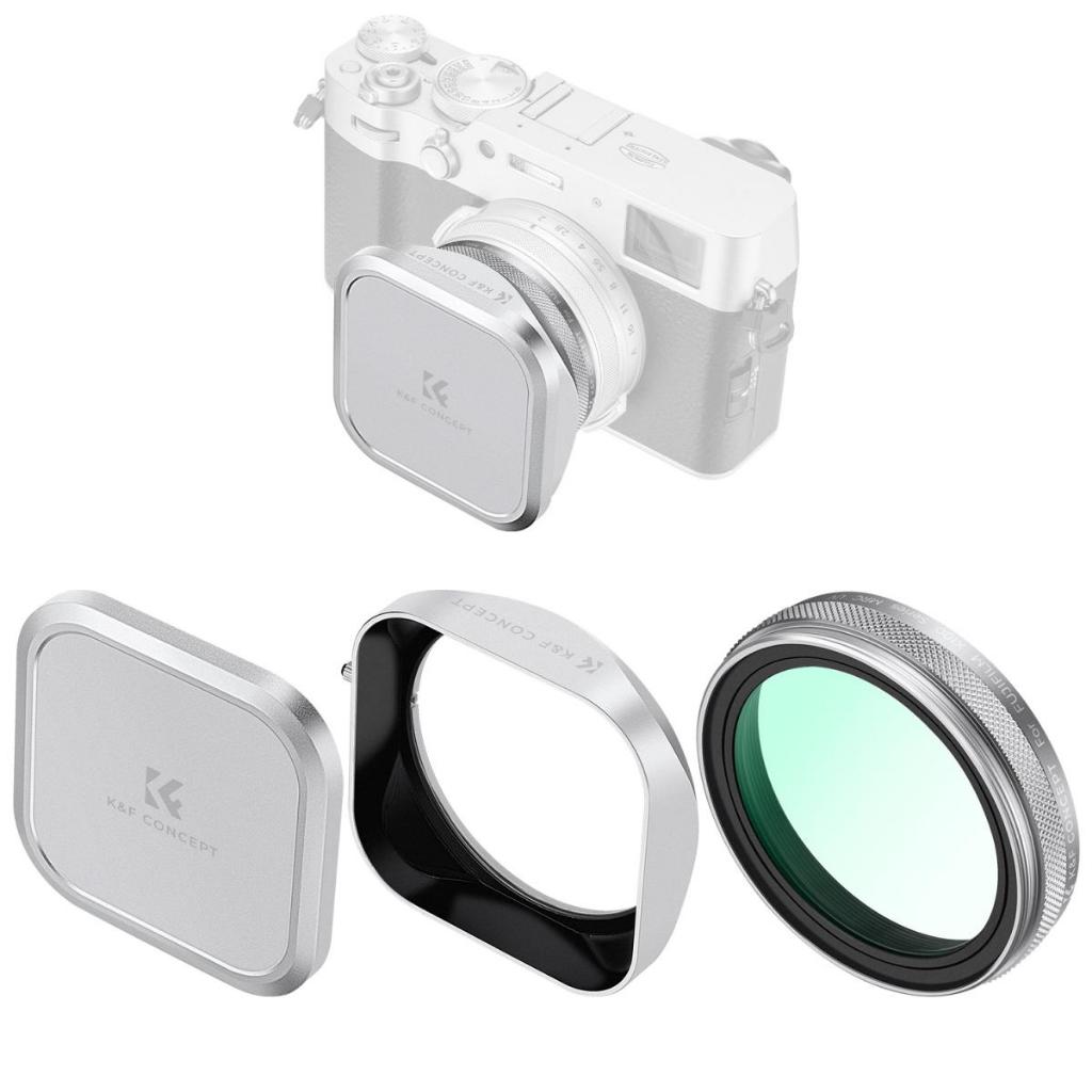 Bộ lọc MCUV ống kính K & F Concept Fuji X100 có nắp ống kính và nắp ống kính cho Fuji X100, X100F, X
