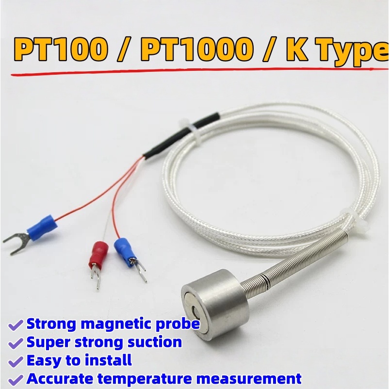 Cảm biến nhiệt độ từ tính PT100 -PT100 / PT1000 / K Đế từ tính RTD Probe Pt1000 Cặp nhiệt điện, Hấp 