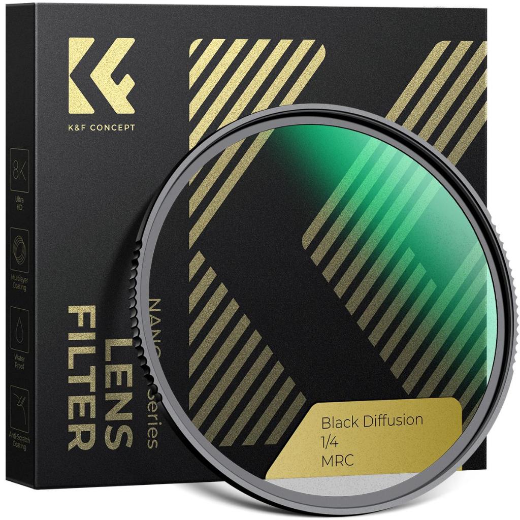 K & F Concept NANO-X Bộ lọc sương mù đen 1 / 4 & 1 / 8 Bộ lọc hiệu ứng đặc biệt cho máy ảnh 37mm / 4