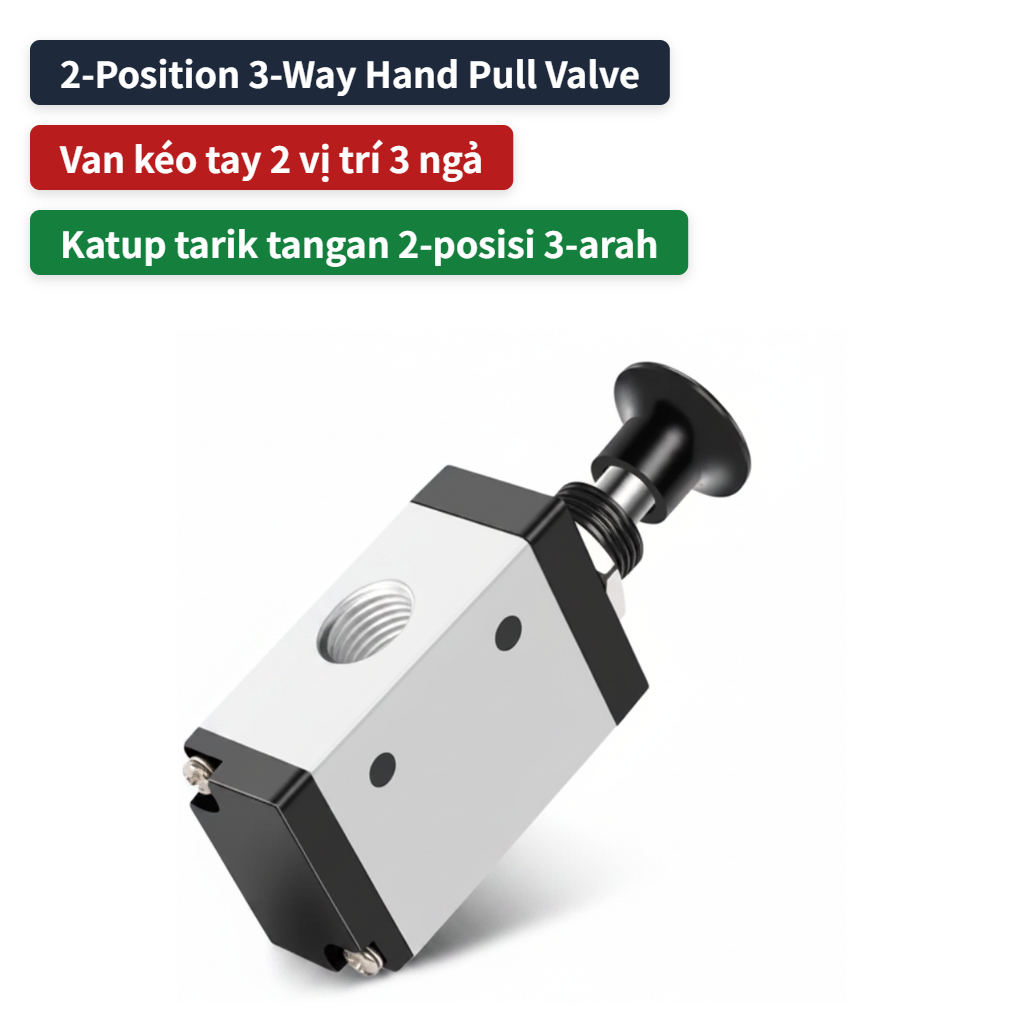 3R Series 3/2 Way Pneumatic Hand Lever Valve Manual Directional Control Valve Bare Valve / Fitting +