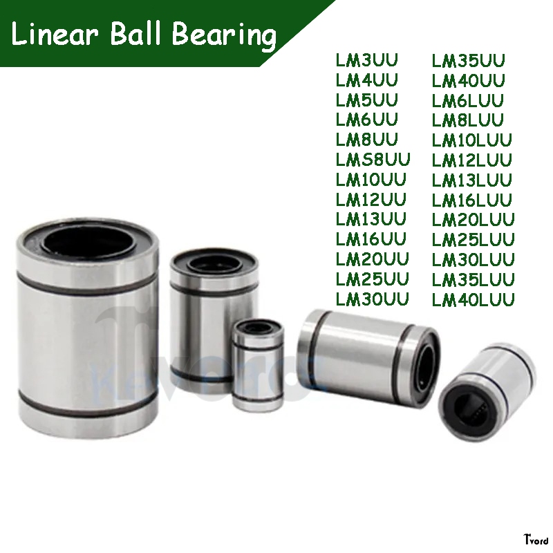 LM3UU LM4UU LM5U LM6U LM8UU LM10UU ~ LM40UU Vòng bi tuyến tính Ống lót tuyến tính 8mm Thanh lót đườn