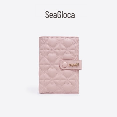 SeaGloca Trái Tim Quilted Nút Chụp Tiền Xu Nhiều Khe Đựng Thẻ Di Động Cho Người Phụ Nữ 00003