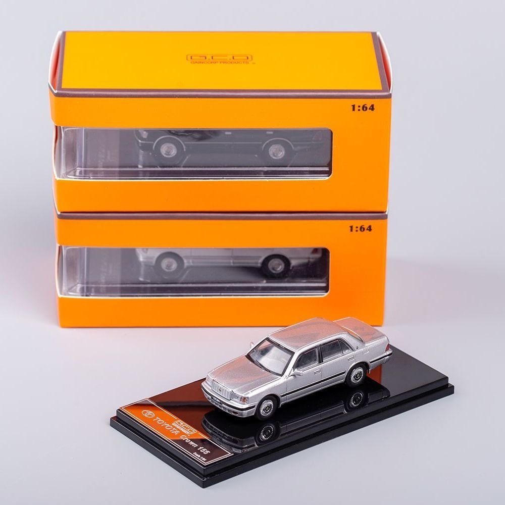 GCD 1: 64 Toyota Crown 155 Bộ sưu tập mô hình ô tô hợp kim bạc trắng cổ điển Đồ trang trí