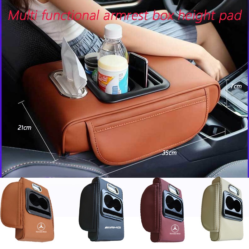 Mercedes Benz đa chức năng hộp tay vịn ô tô miếng đệm chiều cao có giá đỡ cốc hộp đựng khăn giấy thí