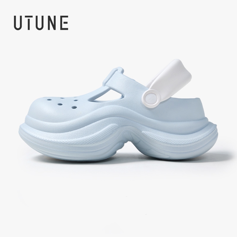 UTUNE Giày sandal Mary Jane EVA đế dày 8.5cm êm nhẹ chống trượt tăng chiều cao thoáng khí đi biển đi
