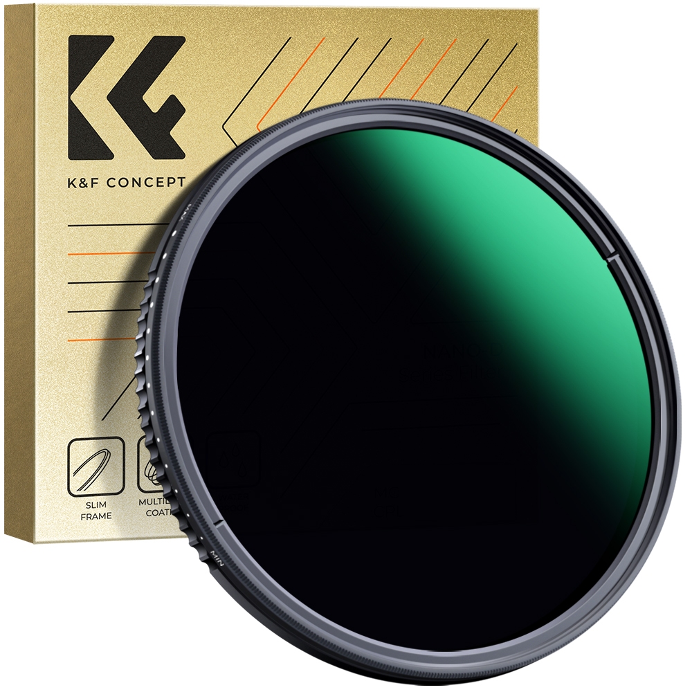 K & F Concept NANO-D Variable ND3-ND1000 ND Filter (1.5-10 Stops) Bộ lọc ống kính mật độ trung tính 