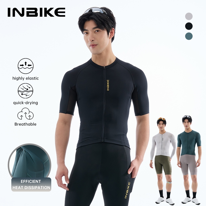 INBIKE Áo đạp xe nam tay ngắn Inbike thấm hút mồ hôi nhanh khô trang phục đi xe đạp ngoài trời