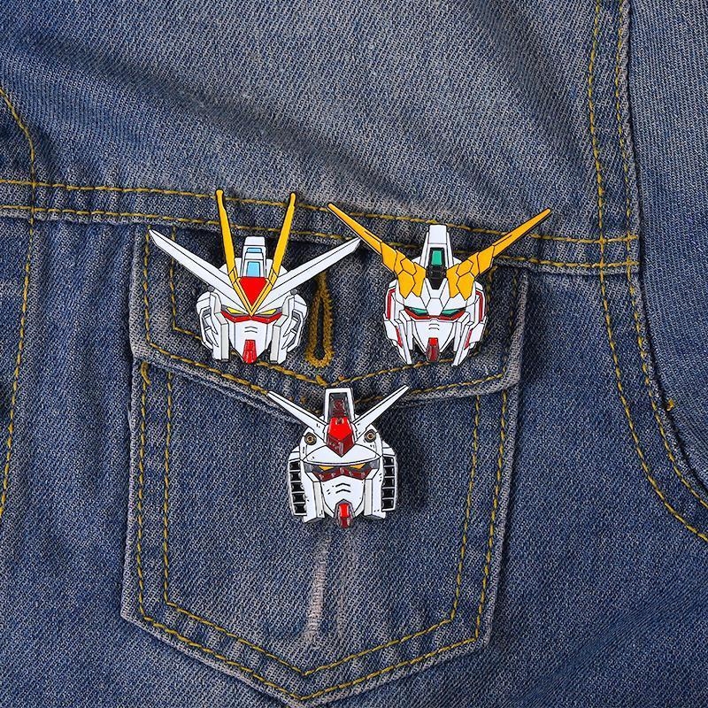Bộ chân tráng men Anime Gundam gồm RX-78-2 và Nu Gundam - Phụ kiện thời trang cho balo, áo khoác và 