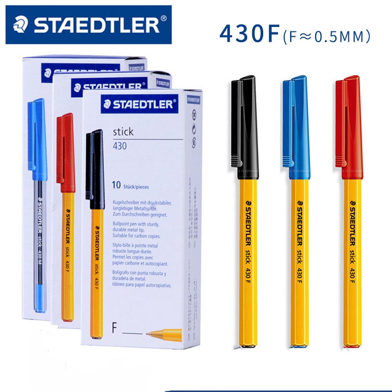 3 Cái Đức STAEDTLER Stick 430F Bút bi màu vàng
