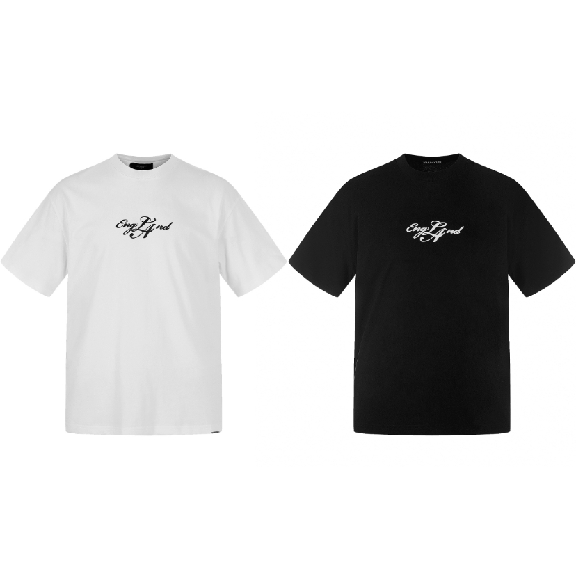 Áo Thun Nam Nữ In Chữ Cái Tiếng Anh Cổ Tròn Tay Ngắn, Made in USA, Cotton Nguyên Chất